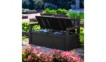 Keter Eden 265L Grey Outdoor Garden Storage Bench - Stylish & Durable Seating Solution