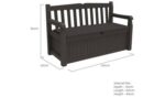 Keter Eden 265L Grey Outdoor Garden Storage Bench - Stylish & Durable Seating Solution