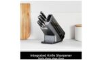 Ninja Stay Sharp 5-Piece Knife Block Set with Integrated Sharpener - Professional Forged German Stainless Steel Knives in Black