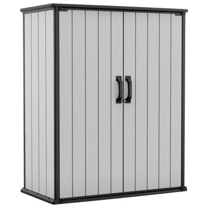 Keter Premier Tall 1400L Outdoor Storage Cupboard - Durable, Weather-Resistant Garden & Tool Organizer (4.6 x 2.4ft)