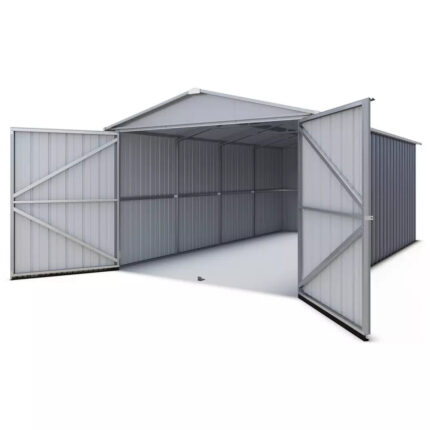 YardMaster 10 x 17ft Premium Metal Grey Shed - Secure Garage & Garden Storage