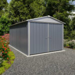 YardMaster 10 x 17ft Premium Metal Grey Shed - Secure Garage & Garden Storage