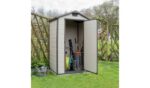 Keter Manor Apex 4x3ft Brown Outdoor Garden Storage Shed with Lockable Door