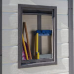 Keter Manor Pent 6x6ft: Durable Outdoor Garden Storage Shed with Window and Lockable Door - Brown