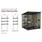 Keter Manor Pent 6x6ft: Durable Outdoor Garden Storage Shed with Window and Lockable Door - Brown