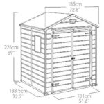 Keter Manor Pent 6x6ft: Durable Outdoor Garden Storage Shed with Window and Lockable Door - Brown