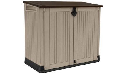 Keter Store It Out Midi 880L Garden Storage Box - Beige/Brown | Durable & Weather-Resistant Outdoor Solution