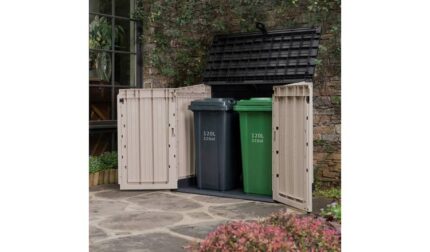 Keter Store It Out Midi 880L Garden Storage Box - Beige/Brown | Durable & Weather-Resistant Outdoor Solution