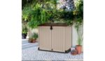 Keter Store It Out Midi 880L Garden Storage Box - Beige/Brown | Durable & Weather-Resistant Outdoor Solution