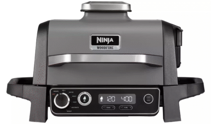 Ninja OG701UK Woodfire Electric BBQ Grill & Smoker - Authentic Woodfire Flavors, Versatile Outdoor Cooking
