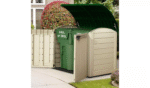 Keter Store It Out Ultra 2000L - Versatile Outdoor Storage Solution for Bikes, Garden Tools, and Wheelie Bins (Beige/Green)