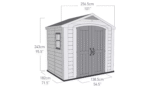 Durable Keter Factor Apex 8x6ft Beige/Brown Resin Garden Storage Shed with Double Doors and Window
