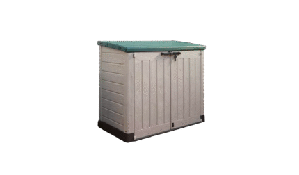 Keter Store It Out Max 1200L - Versatile Outdoor Garden Storage Box for Tools, Furniture, and Wheelie Bins (Beige/Green)
