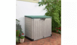 Keter Store It Out Max 1200L - Versatile Outdoor Garden Storage Box for Tools, Furniture, and Wheelie Bins (Beige/Green)
