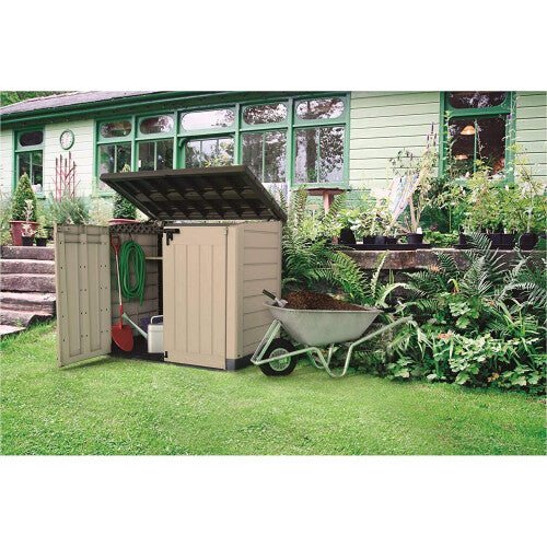 Keter Store It Out Max 1200L - Versatile Outdoor Garden Storage Shed for Tools, Furniture, and Bins (Beige Brown)